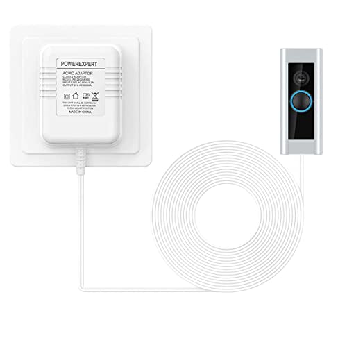 Türklingel Transformator, 24V 500mA Netzteil Adapter Transformatoren Kabel Smart Home Zubehör Kompatibel für Ring Türklingel Video Türklingel 2 Pro (5m weiß)