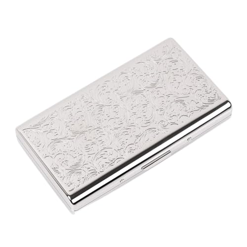 Zigarettenetui aus Metall mit schwarzer Oberfläche, die aristokratische Farbe zeigt und langlebig ist. (Silber)