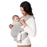 Momcozy Atmungsaktive Netz-Babytrage, ergonomische und leichte Babytrage für 3-20kg mit verbesserter Lendenwirbelstütze, den ganzen Tag komfortabel für freihändiges Elternsein, Air Mesh-Grau