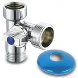 Pipesan Messing 3-Wege-Verteiler-Ventil 1/2" auf 3/4" – Kein Umschalten der Ausgänge, Gleichzeitiger Wasserfluss – Robuster Messing-Dusch- & Geräteverteiler mit selbstabdichtendem Eingang