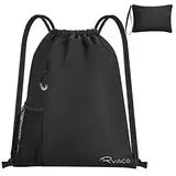 Ryaco Turnbeutel Wasserdichter Kordelzug-Rucksack, Schwimmsport-Sporttasche, mit Außentasche mit Reißverschluss, Wasserbecher-Netzpaket,Trocken- und Nasstrennung, für Schule, Sport, Schwimmen