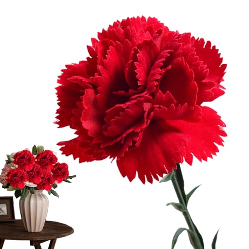 Künstliche Nelkenblumen, Nelkenblumen - Wählt realistisch aussagekräftige Faux -Blumen -Nelkenköpfe,Elegante Dekoration ohne Wasserblumen für Wohnkultur Valentinstag Muttertag