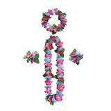 duoyif Hawaiiketten Hawaii Blumen kette Blumenketten Hawaiian Kette Haarband Armbänder Grasrock Party Kostüm Zubehör Blumenkette Für Cheerleading Oktoberfest Geburtstags Karnevals Strandpartys (B)