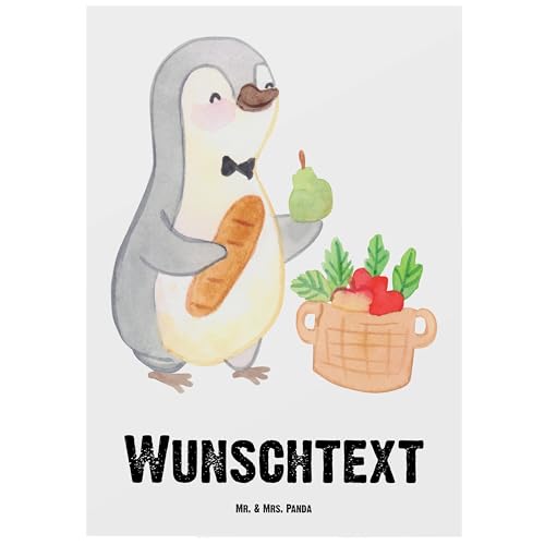 Mr. & Mrs. Panda Personalisierte Postkarte Obsthändler Herz - Personalisierte Geschenke, Einladung mit Wunschtext, Kollegin, Obst- und Gemüsehändler,