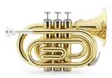 Classic Cantabile Brass TT-500 Bb-Taschentrompete Messing - Trompete im Taschenformat - Messing lackiert - Inklusive Mundstück und Koffer