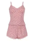Hunkemöller Spitzenbesetztes Jersey Pyjama-Set - pink - M