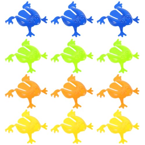 NUOBESTY 12 StüCk Frosch HüPfspielzeug Set, Bunte Springende FröSche, Kinder Lernspielzeug FüR Geburtstagsgeschenke Und Partys