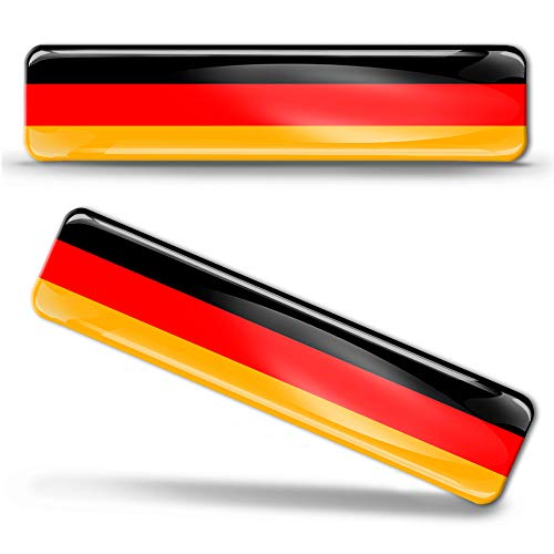 Biomar Labs® 2 x Aufkleber 3D Gel Silikon Stickers Germany Flag Deutsche Deutschland Flagge Fahne Autoaufkleber F 9