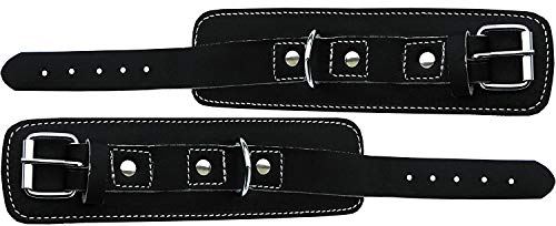 lisaro Fußschlaufe aus-Leder, verstellbar, extra weich gepolstert, Hochwertige Spaltleder Fußschlaufe, Ideal für alle Kabel-Zugübungen und Hardcore. Lieferung Pro Paar