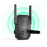 WONLINK WLAN Verstärker, 1500Mbit/s WiFi6 WLAN Repeater Dualband WiFi Verstärke mit 4*Antennas, Ethernet-Anschlussvon, WPS, Unterstützung von Repeater/AP/Router Modus, Simple Einrichtung, EU Plug
