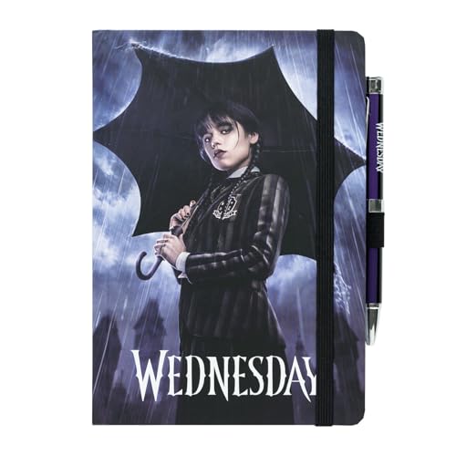 Grupo Erik Premium Notizbuch mit Stift Wednesday Addams Notizbuch A5 Dotted - Notizbuch Klein - Reisetagebuch zum selberschreiben - Bullet Journal Dotted A5 Tagebuch Mädchen und Jungen