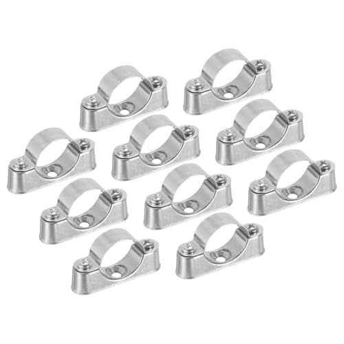 Sarini 10 Stück Rohrhalterungen für Rohre mit Außendurchmesser 25 mm, Wandmontage, Deckenmontage, starre Rohrbänder für Metallrohre/Rohrleitungen, Befestigung/Verlegung von Wasserleitungen/Strom