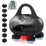 COMFIER Kopfhaut-Massagegerät mit 3 Knetmodi,IPX7 Wasserdichtes Kopfmassagegerät mit 8 Klauen für Tiefenreinigung,Körpermassagegerät für Stressabbau(Schwarz)