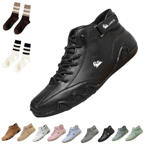 Generisch Vogany Schuhe, Vogany Wasserdicht und Atmungsaktiv Orthopädische Trainer, für Wandern Camping & Fahren High Top Stiefel Arch Support (Schwarz,38)