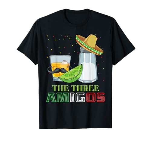 Three Amigos Cinco De Mayo Tequila Limettensalz aus mexikanischem Mexiko T-Shirt