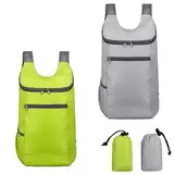 2 Stück Ultraleichte Faltbare Rucksäcke, Kleiner Wanderrucksack, Wasserdichter Wanderrucksack Ultraleicht Outdoor Rucksack, Packbare Rucksäcke für Outdoor-Sport, Reisen, Wandern, Camping, Radfahren