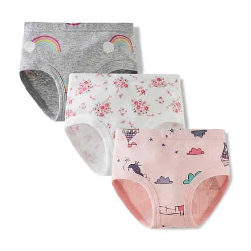 ANIMQUE Mädchen Baumwolle Unterhosen Slips Baby Kinder Hautfreundlich Höschen 3er Pack SJ206, 100