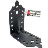 Dekorativer Winkel schwarz Pulverlackierte Winkelverbinder Zier- und Konstruktionszwecke 115x115x65x2,5 mm