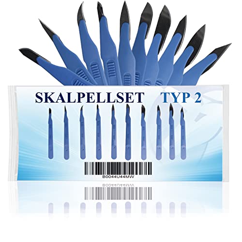 Horn Medical Einweg Skalpell Set Typ II (10er Set) - Jeweils 1 Skalpell steril in den Größen/Figuren 11, 12, 15, 18, 19, 20, 21, 22, 23 und 24