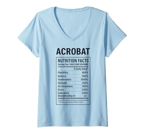 Damen Acrobat Fakten T-Shirt mit V-Ausschnitt