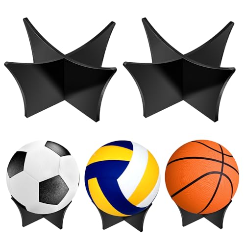 2 Stück Acryl Ballhalter，Ballständer Ballhalterung Acrylständer Ball Halter Ständer，Ballständer Football, Display Stand Storage Holder，für Fussball, Bowling, Basketball, Volleyball und Handball-black