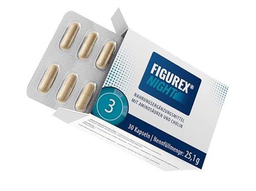 FIGUREX Night Stoffwechsel Kapseln mit Cholin für die Nacht, Innovative Formel mit L-Tryptophan, L-Carnitin, 30 Kapseln