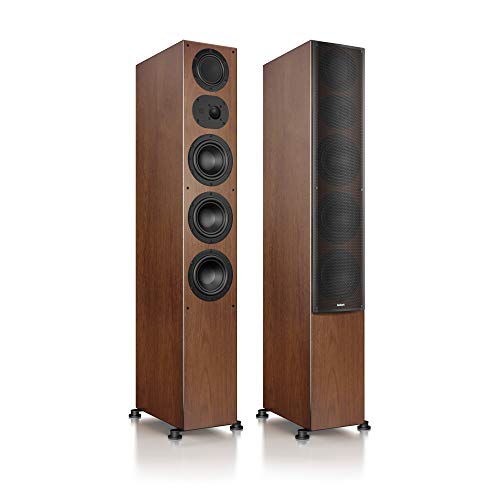 Nubert nuLine 284 | Nussbaum Standlautsprecherpaar | 2 Stück Standbox | Lautsprecher für Stereo | Heimkino & HiFi Qualität auf hohem Niveau | Passive Standboxen mit 3 Wege Technik Made in Germany