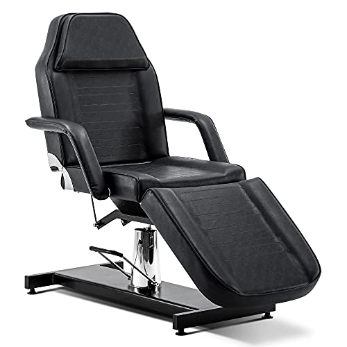 Barberpub Hydraulische Kosmetikliege Therapieliege Massageliege Tattooliege 0006BK (Schwarz)