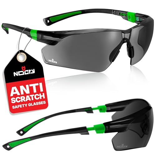NoCry Sonnen-Schutzbrille mit grün getönten, kratzbeständigen Gläsern, Seitenschutz und Rutschfesten Bügeln, 400 UV-Schutz, verstellbar, schwarz grüner Rahmen
