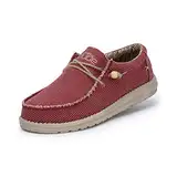 Hey Dude Wally Braided - Herren Schuhe - Pompeian Red - Komfort und Leichtigkeit - Ergonomische Memory-Foam-Sohle - Hausschuhe Herren - Design Italien und Kalifornien Größe EU 46