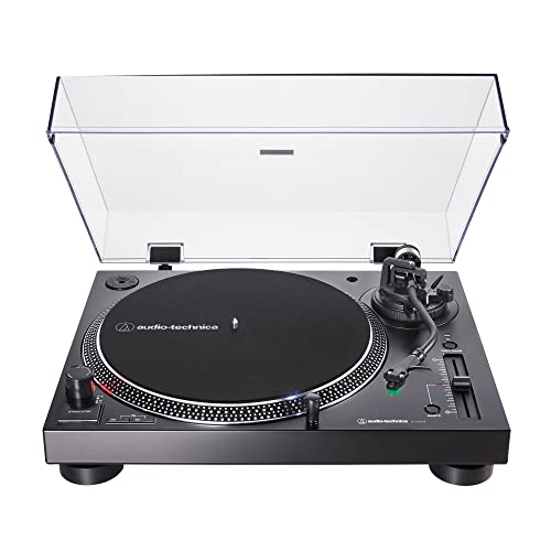 Audio-Technica AT-LP120XUSB-BK Plattenspieler mit Direktantrieb (Analog & USB), vollständig manuell, Hi-Fi, 3 Geschwindigkeiten, Vinyl auf Digital konvertieren, Anti-Skate und Variable