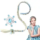 Haarreif Prinzessin Zopf, Mädchen Perücken Haarseil, Lange Haare Rapunzel Zöpfe Haarschmuck, Perücke Prinzessin Perücke Zopf, für Kinder mit künstlichen, für Märchen, Karneval, Mottoparty (Blau)