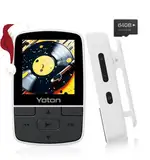 YOTON MP3-Player mit Bluetooth 5.2, 64 GB Speicher, kompakter HiFi-Musikplayer mit Sportclip, unabhängiger Lautstärkeregler, FM-Radio, inkl. Kopfhörer, weiß