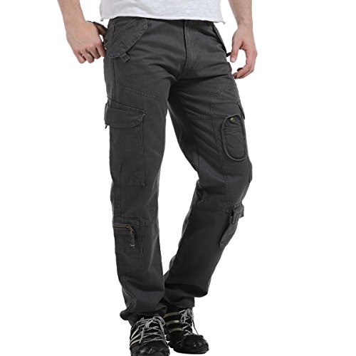 AYG Cargo Hose Herren Mens Cargo Pants(Dark gray,38)