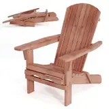 GIANTEX Adirondack Klappstühle, 2/4 Stück, Outdoor-Stuhl mit Rahmen aus Fichtenholz, hohe Rückenlehne und ergonomische Armlehnen, Adirondack-Stuhl für Terrasse, Garten, Hof, Camping (1)