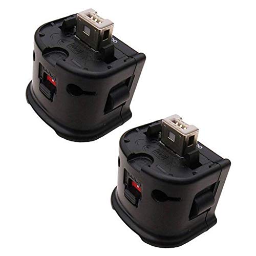 Motion Plus Adapter fAccelerator Handle Sensator Externer Adapter für Wii-Fernbedienung, Fernbedienung Externer Zubehör Motion Plus Sensor Zubehör, Schwarz (2 Stück - Schwarz)