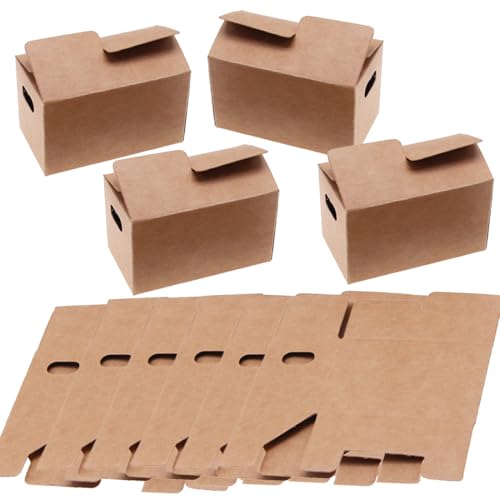 FENQURO Set mit 10 Miniatur Umzugskartons für Basteln und Dekoration, umzugskartons, umzugskarton, 8x4,3x5cm, Ideal für Wichtelszenen und Puppenhäuser