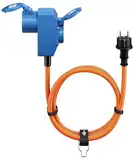 goobay CEE-Adapterkabel für Wohnwagen, 1,5 m, Schutzkontakt 90°, CEE-Buchse und Schutzkontakt mit Verschlusskappen, Kabel für Camping, Wohnmobil und Wohnwagen, 76222