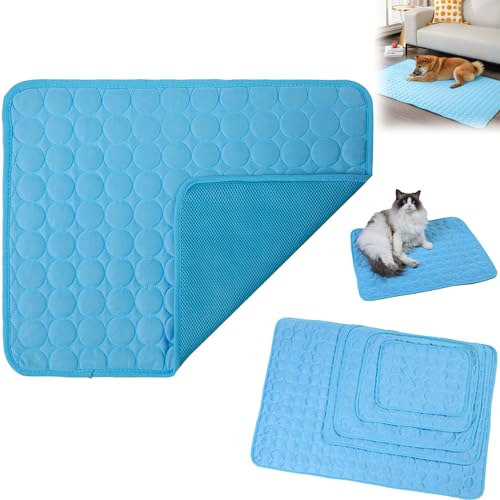 ADWOA Chillpaw Chill Paw Haustier-Kühlunterlage, Chillpaw – Haustier-Kühlunterlage, Hunde-Kühlmatte, Sommer-Hunde-Kühlunterlage, Hunde-Kühldecke, Chillpaw Haustier-Kühlunterlage (L,Blue)