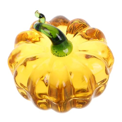 Supvox Briefbeschwerer Aus Kristallglas Briefbeschwerer Aus Glas Glasfiguren Kristallfiguren Kürbis- Kürbis Aus Kristallglas Kürbisse Zum Dekorieren Kleine Kürbisse Kürbisglas Yellow