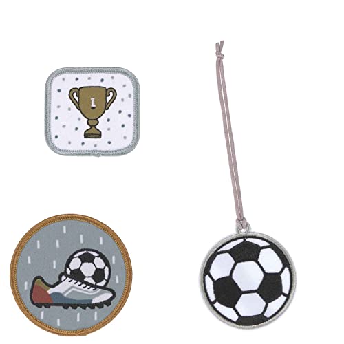 LÄSSIG Anhänger und Patches Set (3 STK.) mit Druckknopf/School Patches Set Football