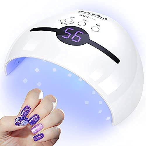 NAILGIRLS Trockner UV Nagellampe für Gelnägel,48W UV LED Lampe Nägel mit 3 Timer LCD Display Nageltrockner UV Lampe für Auto-Sensor nagellack trocknergerät zu Familienfingerzehe und Salon