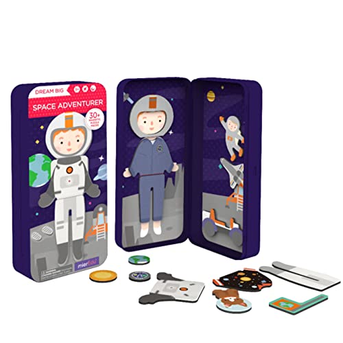 mierEdu Magnetspiel Box Astronaut zum Ankleiden - Fördert Motorik + Fantasie I Ideal für zuhause & Reisespiel für Kinder I Magnet Spielzeug Kinder I Reisespiele Kinder ab 3 Jahre