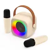 Jeefu Karaoke Maschine Kinder mit 2 Mikrofonen, Spielzeug für 3-12 Jahre alte Mädchen Geschenke, Mini Kinder Karaoke Mikrofon Maschine Spielzeug, Geschenke für 5 6 7 8 9 10 11 Jahre Teens Mädchen