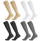 4 Paare Kompressionsstrümpfe, Kompressionssocken Medizinisch Kompressionsstrümpfe Compression Socks für Damen Herren Krampfadern Ödeme Flug, S/M