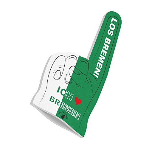 HIGH FIVE FINGERS Bremen Fahne My City Flagge Schaumstoff Hand für Fussball, Handball, Leichtathletik | Fanartikel für Spiele, Stadion und Events | One Size | 40 x 20 x 2,5 cm