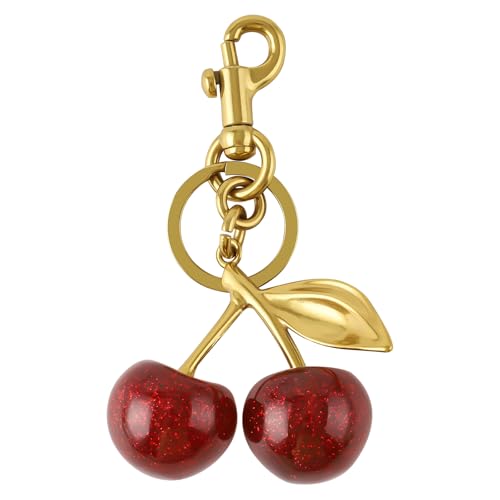 Kirsch-Bag Charm, Cherry Bag Charm Geldbörse Anhänger Schlüsselanhänger, Kirschfrucht-Schlüsselanhänger, modischer Taschen- oder Schlüssel-Accessoire für handtaschen,Auto, Geschenk für Frauen