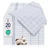 BARBONS 20er Set Geschirrtücher Baumwolle – 50x70 cm Extrem saugstark, Oeko-TEX Zertifiziert, Trockentücher für Küche, Küchenhandtücher, Geschirrhandtücher, Geschirrtuch, Waschbar bis 60°C, Blau