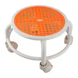 Acouto Rollensitz Bequemer Runder Rollender Niedriger Stuhl für Zuhause, Stilvolles Design, Gelenkschutz, Plastik (ORANGE)