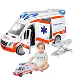 Dinchaakuarry Rettungsfahrzeugspielzeug - mit Lichtern und Schallspiel Spielzeug für Kinder, Rettungsfahrzeug in Stadt, Spielzeug für Krankenwagen Spielen mit Börse für Kleinkindjungen Mädchen